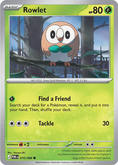 Rowlet - 010/088 - ME03: Perfect Order Pokémon spoiler