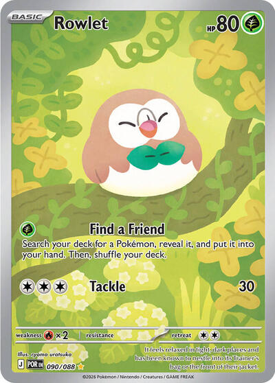 Rowlet - 090/088 - ME03: Perfect Order Pokémon spoiler