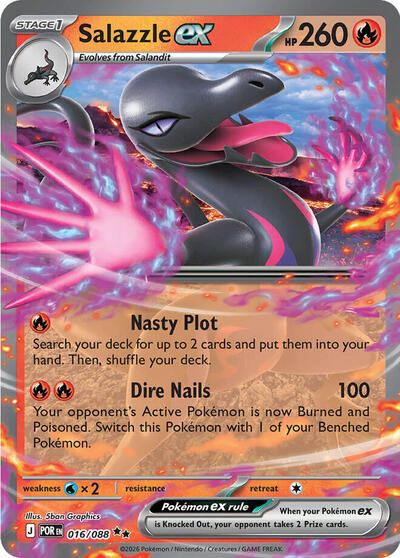 Salazzle ex - 016/088 - ME03: Perfect Order Pokémon spoiler