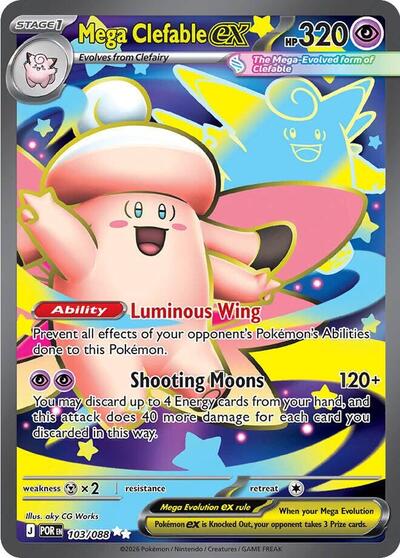 Mega Clefable ex - 103/088 - ME03: Perfect Order Pokémon spoiler