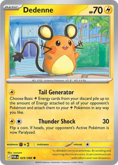 Dedenne - 029/088 - ME03: Perfect Order Pokémon spoiler