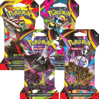 Pitch Black Sleeved Booster Pack Art Bundle [Set of 4] - ME05: Pitch Black Pokémon spoiler