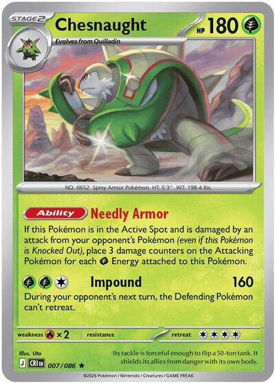 Chesnaught - ME04: Chaos Rising Pokémon spoiler