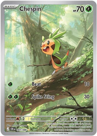 Chespin - 087/086 - ME04: Chaos Rising Pokémon spoiler