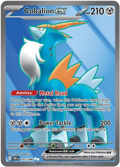 Cobalion ex - 103/086 - ME04: Chaos Rising Pokémon spoiler
