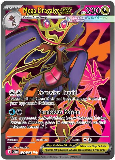 Mega Dragalge ex - 104/086 - ME04: Chaos Rising Pokémon spoiler