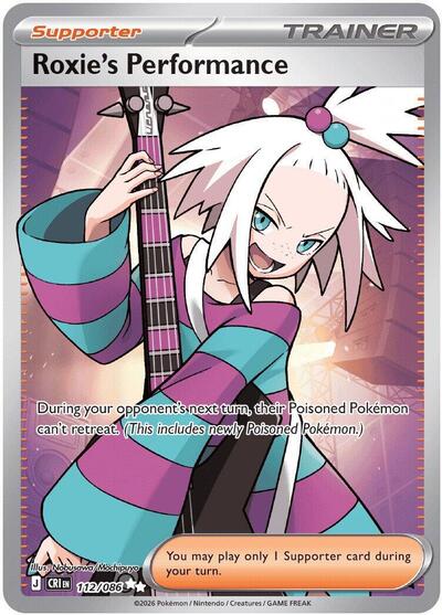 Roxie's Performance - 112/086 - ME04: Chaos Rising Pokémon spoiler
