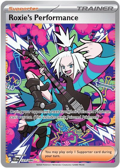 Roxie's Performance - 121/086 - ME04: Chaos Rising Pokémon spoiler