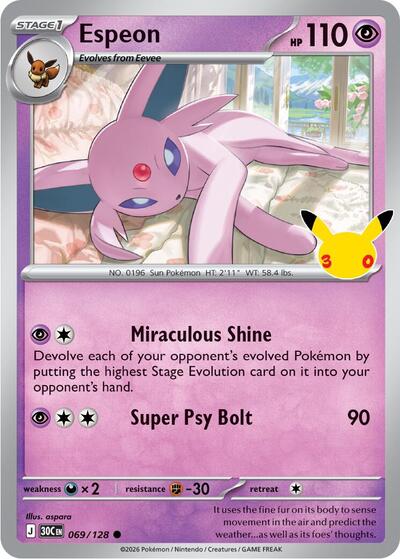 Espeon - ME: 30th Celebration Pokémon spoiler