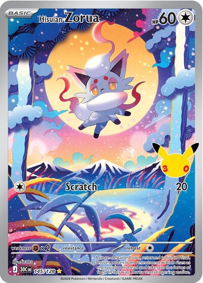 Hisuian Zorua - ME: 30th Celebration Pokémon spoiler