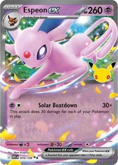 Espeon ex - ME: 30th Celebration Pokémon spoiler