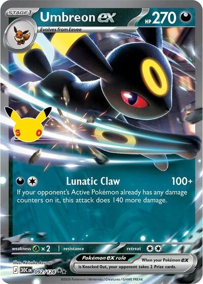 Umbreon ex - ME: 30th Celebration Pokémon spoiler