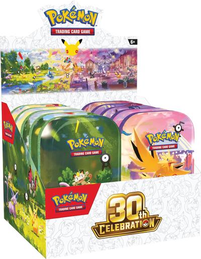 30th Celebration Mini Tin Display - ME: 30th Celebration Pokémon spoiler