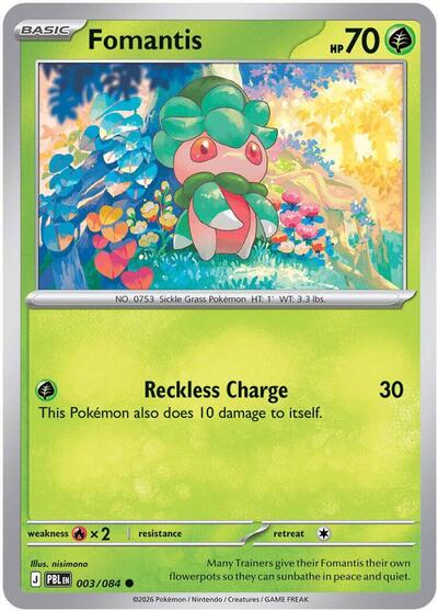 Fomantis - 003/084 - ME05: Pitch Black Pokémon spoiler