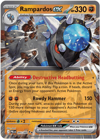Rampardos ex - 045/084 - ME05: Pitch Black Pokémon spoiler