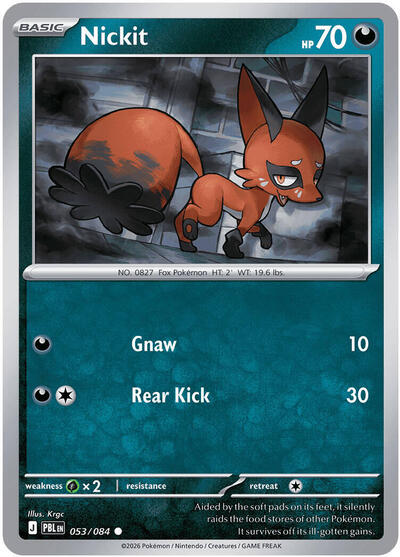 Nickit - ME05: Pitch Black Pokémon spoiler