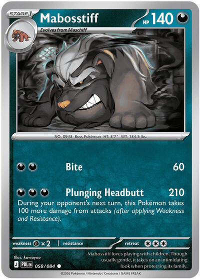 Mabosstiff - ME05: Pitch Black Pokémon spoiler