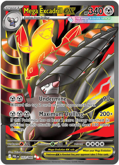 Mega Excadrill ex - 103/084 - ME05: Pitch Black Pokémon spoiler