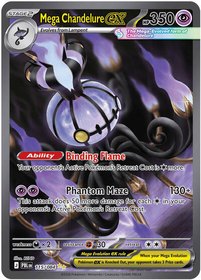 Mega Chandelure ex - 115/084 - ME05: Pitch Black Pokémon spoiler