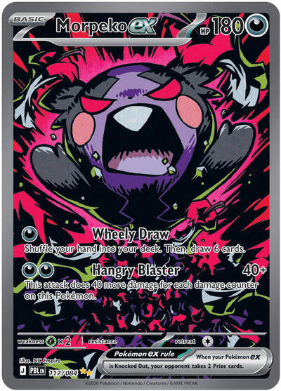 Morpeko ex - 117/084 - ME05: Pitch Black Pokémon spoiler