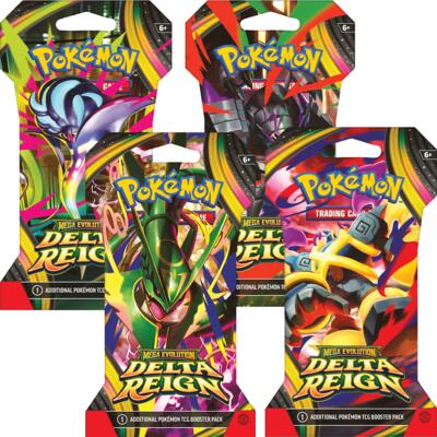 Delta Reign Sleeved Booster Pack Art Bundle [Set of 4] - ME06: Delta Reign Pokémon spoiler