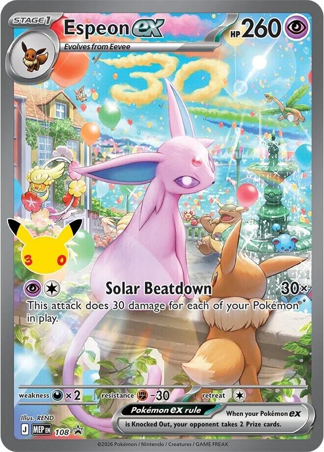 Espeon ex - 108 (30th Celebration) - Pokémon card