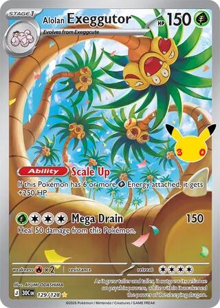 Alolan Exeggutor - 129/128 - ME: 30th Celebration Pokémon spoiler