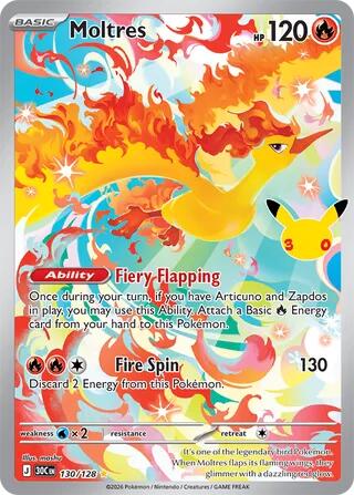 Moltres - 130/128 - ME: 30th Celebration Pokémon spoiler