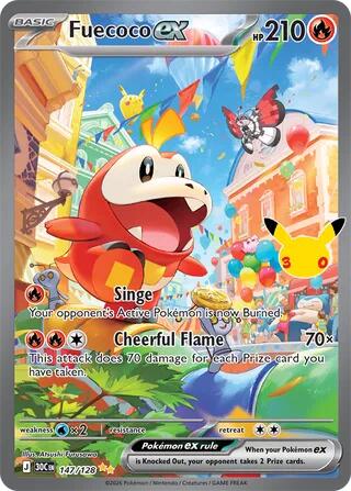 Fuecoco ex - 147/128 - ME: 30th Celebration Pokémon spoiler