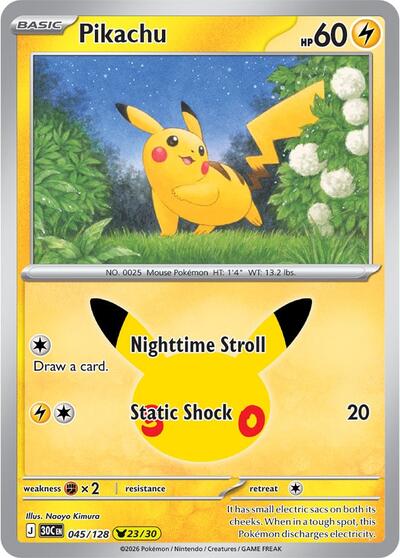 Pikachu - 045/128 - ME: 30th Celebration Pokémon spoiler