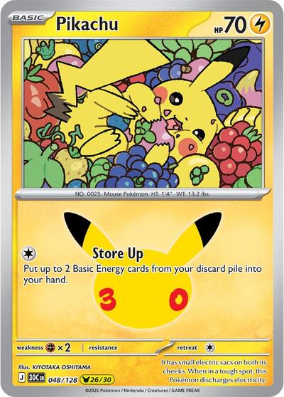 Pikachu - 048/128 - ME: 30th Celebration Pokémon spoiler