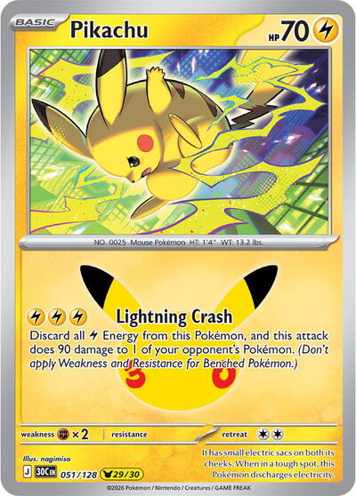 Pikachu - 051/128 - ME: 30th Celebration Pokémon spoiler