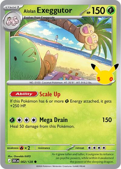 Alolan Exeggutor - 002/128 - ME: 30th Celebration Pokémon spoiler