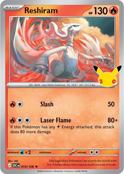 Reshiram - ME: 30th Celebration Pokémon spoiler