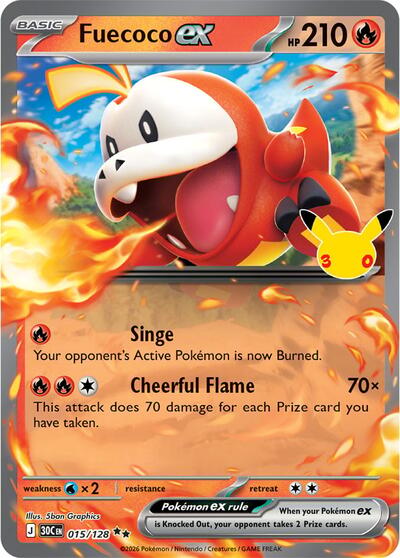 Fuecoco ex - 015/128 - ME: 30th Celebration Pokémon spoiler