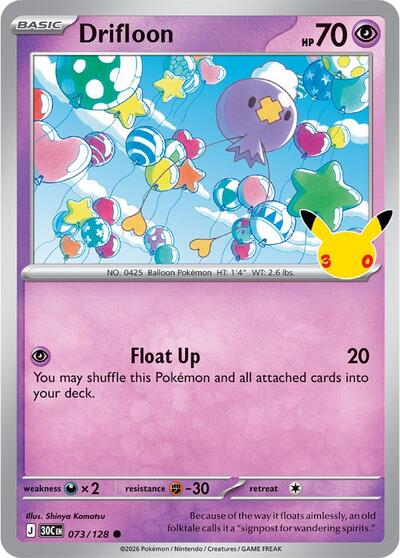 Drifloon - 073/128 - ME: 30th Celebration Pokémon spoiler