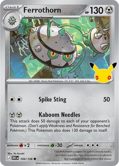 Ferrothorn - ME: 30th Celebration Pokémon spoiler