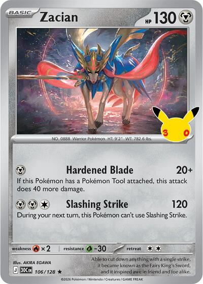 Zacian - ME: 30th Celebration Pokémon spoiler