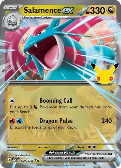 Salamence ex - 109/128 - ME: 30th Celebration Pokémon spoiler