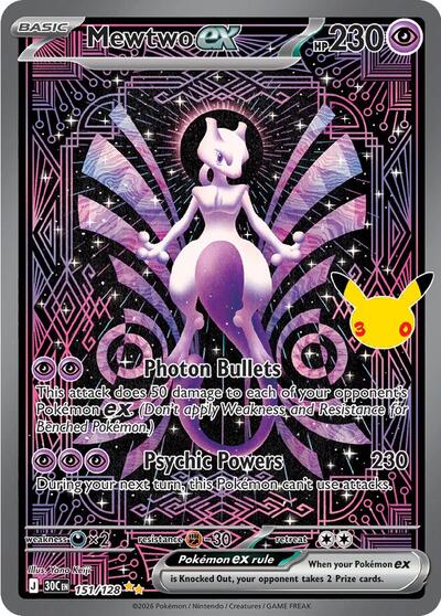 Mewtwo ex - 151/128 - ME: 30th Celebration Pokémon spoiler